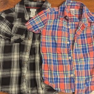 Bundle of Two Boys’ Carters Plaid Shirts, Size 4t/4